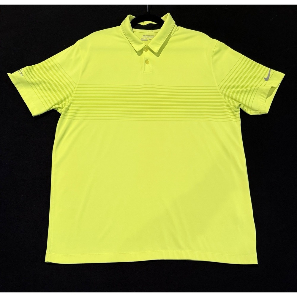 Nike Tour Performance Dri-Fit Golf  Polo Shirt Neon Mens Large